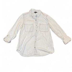 Staccato Women’s Tencel roll tab long sleeve button down casual blouse Sz M